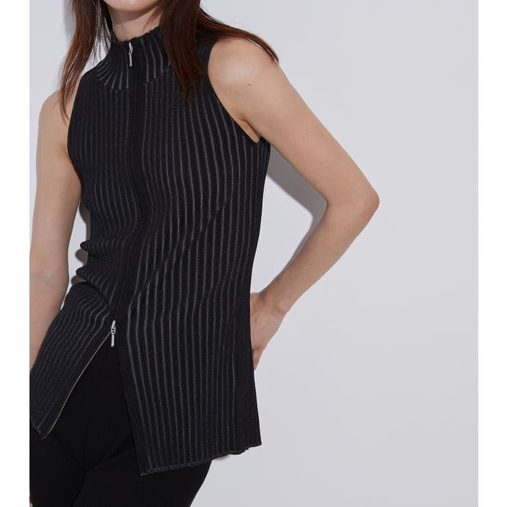 【10％OFFクーポン！7/26(日)1:59まで】LE CIEL BLEU outlet Zip Knit Top トップス