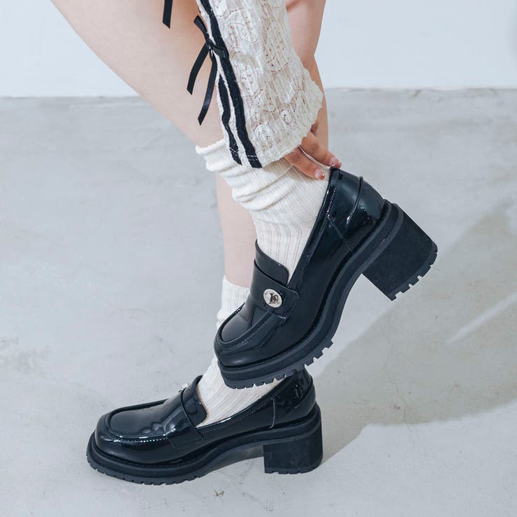 【10％OFFクーポン！2/10(火)1:59まで】EVOL 【柔らかい・クッション入り】6cmバックルローファー シューズ・靴