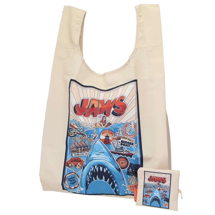 cinemacollection ジョーズ ショッピングバッグ エコバッグ シャークコミック 丸眞 お買い物かばん 映画キャラクター グッズ バッグ・鞄