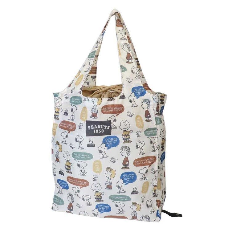 cinemacollection スヌーピー ショッピングバッグ ワイド底板付きエコバッグ SNOOPYs LIFE ピーナッツ カミオジャパン お買い物かばん 折りたたみ キャラクター グッズ バッグ・鞄