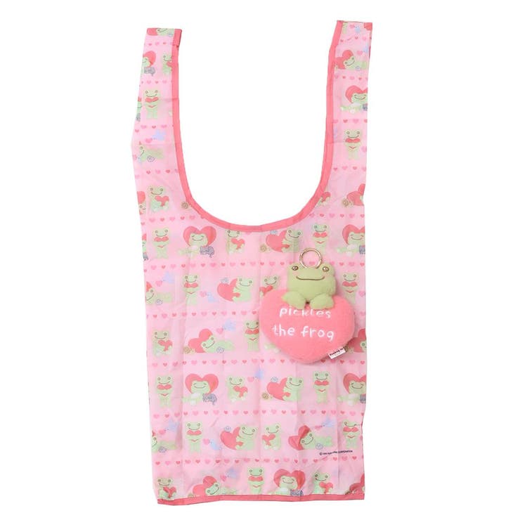 【10％OFFクーポン！3/26(木)1:59まで】cinemacollection かえるのピクルス ショッピングバッグ ぬいぐるみエコバッグ スマイルハート ナカジマ プレゼント お買物かばん キャラクター グッズ バッグ・鞄