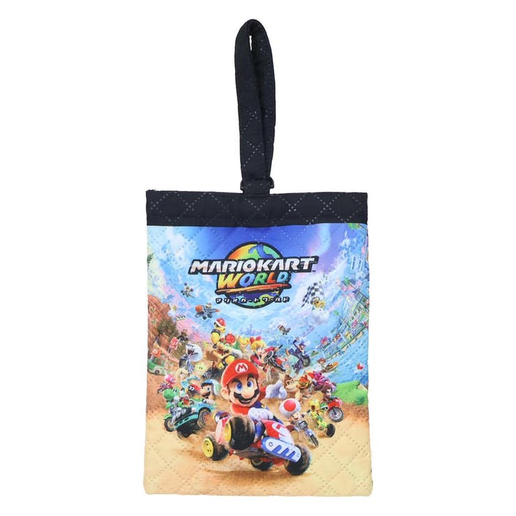 cinemacollection マリオカートワールド 上履き入れ キルトシューズバッグ サンアート 体育館靴かばん シューズケース 新学期準備 キャラクター グッズ バッグ・鞄