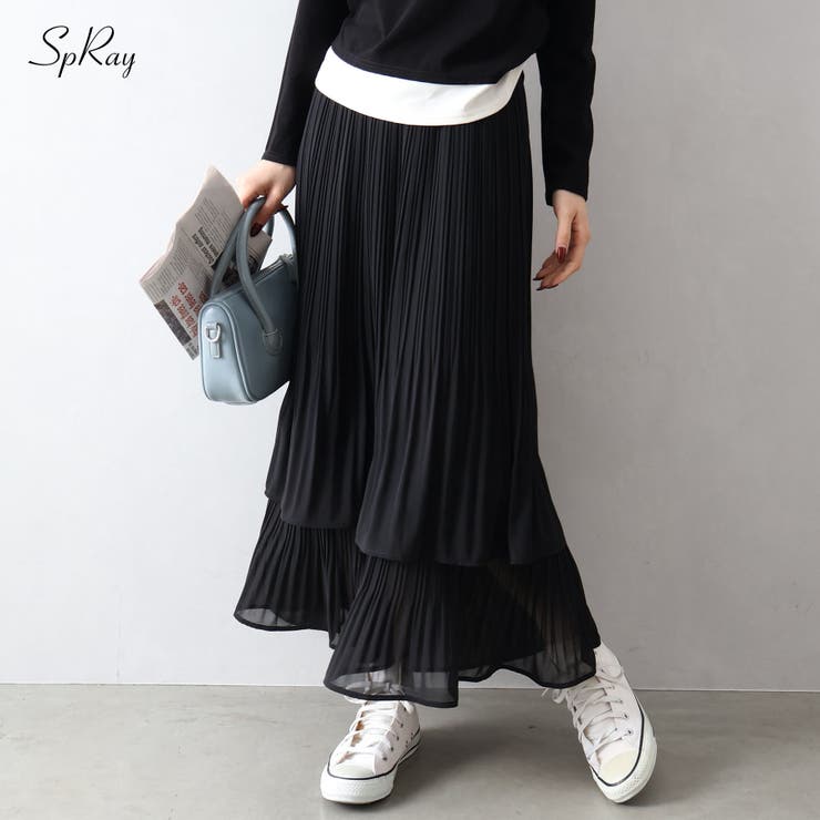SpRay シアプリーツティアードスカート スカート