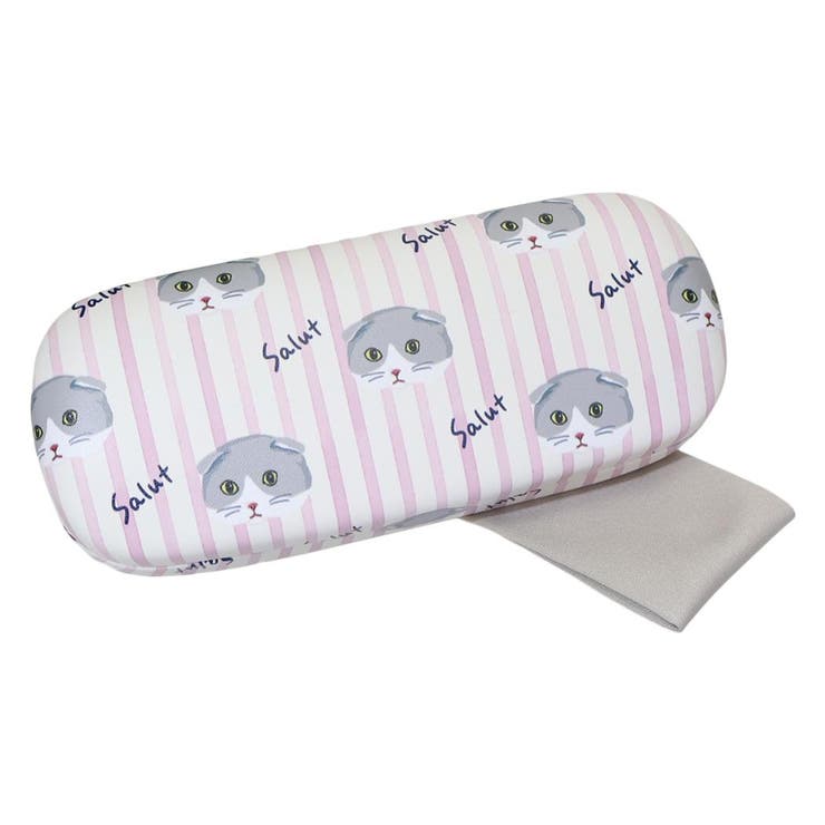 Cases - cinemacollection ouaf ouaf＆miaou marche 眼鏡ケース クロス付きメガネケース スコストライプ ピンク ねこ フレンズヒル FRIENDSHILL ハードタイプ めがね拭き付き グッズ 小物