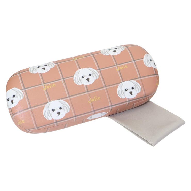 Cases - cinemacollection ouaf ouaf＆miaou marche 眼鏡ケース クロス付きメガネケース マルチーズチェック オレンジ いぬ フレンズヒル FRIENDSHILL ハードタイプ めがね拭き付き グッズ 小物