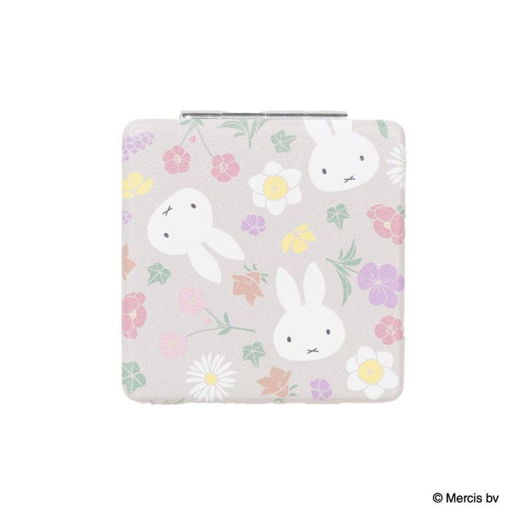 【10％OFFクーポン！5/7(木)9:59まで】cinemacollection ミッフィー 手鏡 MIFFY Floral pattern コンパクトミラー ベージュ ディックブルーナ エフエービージャパン 折りたたみミラー 絵本キャラクター グッ