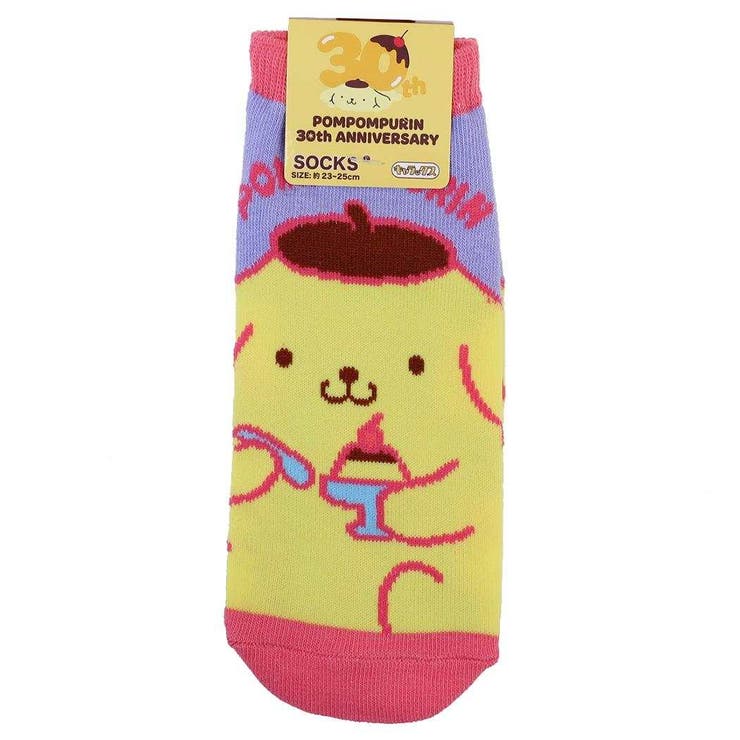 cinemacollection ポムポムプリン 女性用靴下 レディースソックス 30th プリン サンリオ スモールプラネット キャラックス 大人向け キャラクター グッズ インナー・下着