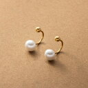 CREAM-DOT ステンレス製 ピアス 金属アレルギー つけっぱなし サージカルステンレス レディース パール スフィア メタル バックキャッチ リバーシブル 2way 一粒 大人 華奢 ゴールド シルバー ピンクゴールド アクセサリー