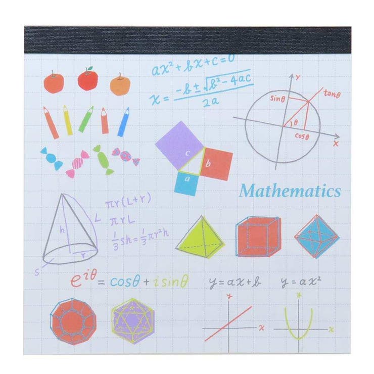 【10％OFFクーポン！5/7(木)9:59まで】cinemacollection STUDY HOLIC メモ帳 メモパッド スクエア 数学 Green Flash 新学期準備文具 事務用品 学び 学問 グッズ その他cinemacollection