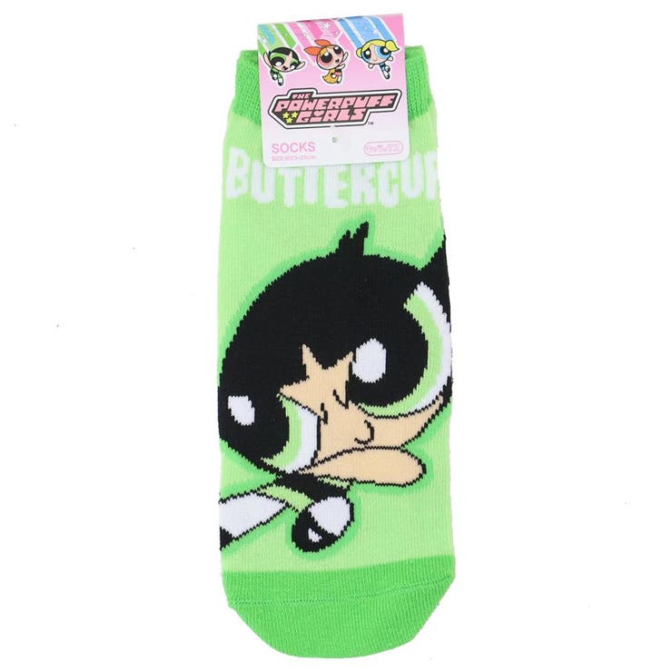 cinemacollection パワーパフガールズ 女性用靴下 レディースソックス バターカップ ロゴ GR スモールプラネット キャラックス 大人向け キャラクター グッズ インナー・下着