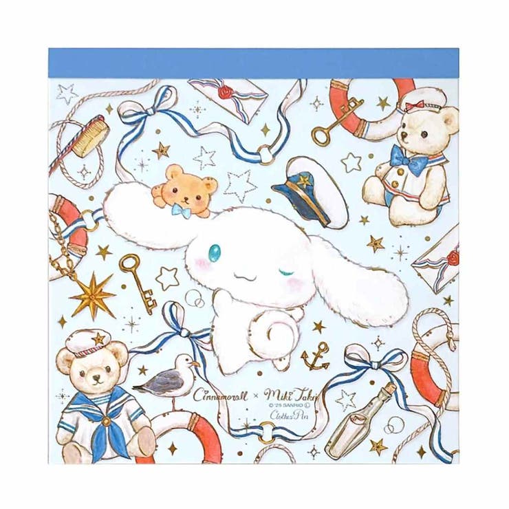 【10％OFFクーポン！5/7(木)9:59まで】cinemacollection サンリオキャラクターズxたけいみき メモ帳 メモパッド マリン シナモロール サンリオ クローズピン 新学期準備文具 キャラクター ガーリーイラスト グッズ その他ci