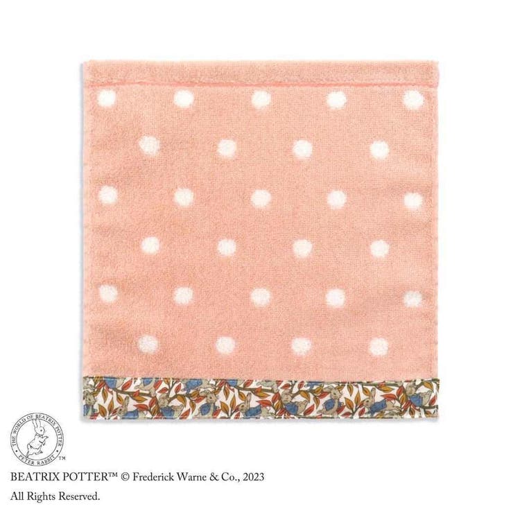 cinemacollection ピーターラビット ミニタオル フルフィーコットン無撚糸タオルハンカチ ピーターのしっぽ ピンク タオル美術館 プレゼント 絵本キャラクター グッズ 小物