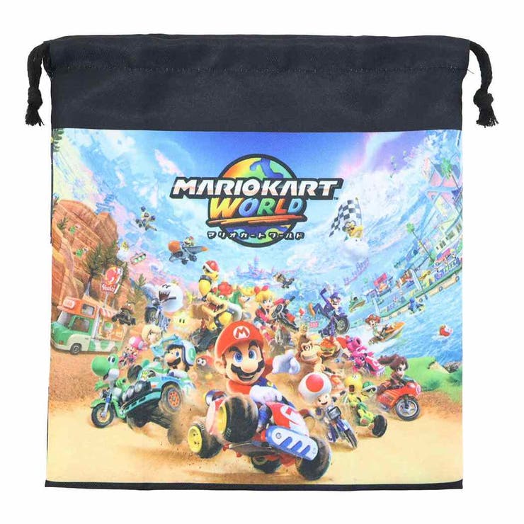 【10％OFFクーポン！2/10(火)1:59まで】cinemacollection マリオカートワールド 巾着袋 きんちゃくポーチM サンアート 新学期準備雑貨 幼稚園 小学生 キャラクター グッズ 浴衣・着物
