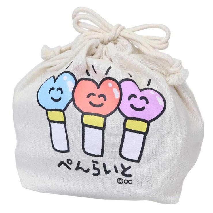 【10％OFFクーポン！2/23(月)1:59まで】cinemacollection おえかきさん 巾着袋 マチ付ききんちゃくポーチ ぺんらいとさん オクタニ 小物入れ かわいい グッズ 浴衣・着物