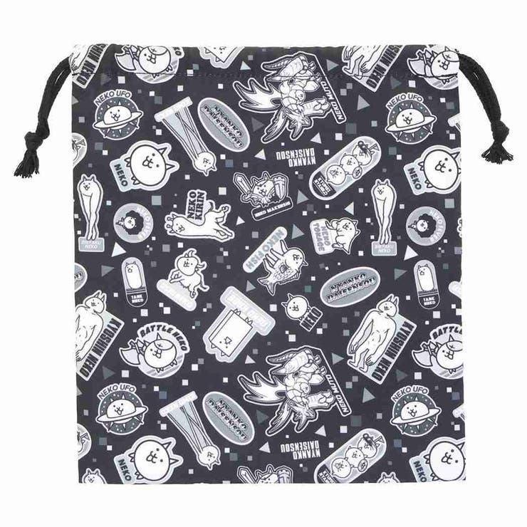 【10％OFFクーポン！本日実施中】cinemacollection にゃんこ大戦争 巾着袋 きんちゃくポーチM バンダイ 新学期準備雑貨 キャラクター グッズ バッグ・鞄