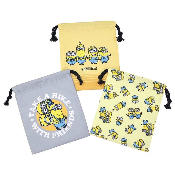 【10％OFFクーポン！本日実施中】cinemacollection ミニオン 巾着袋 きんちゃくポーチS 3枚セット ユニバーサル映画 高波クリエイト 新学期準備雑貨 キャラクター グッズ バッグ・鞄