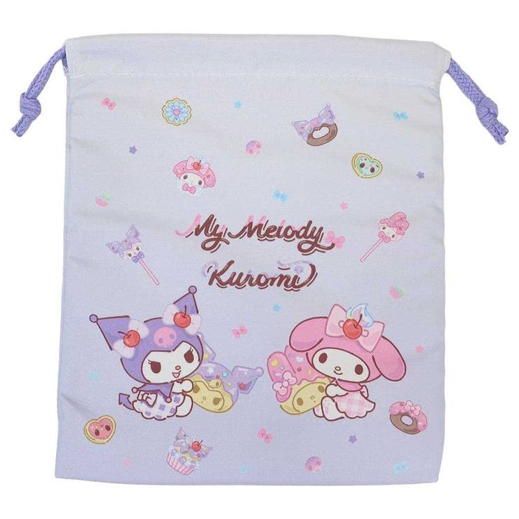 【10％OFFクーポン！本日実施中】cinemacollection マイメロディ＆クロミ 巾着袋 巾着S パープル サンリオ マルヨシ 新学期準備雑貨 幼稚園 小学生 キャラクター グッズ バッグ・鞄