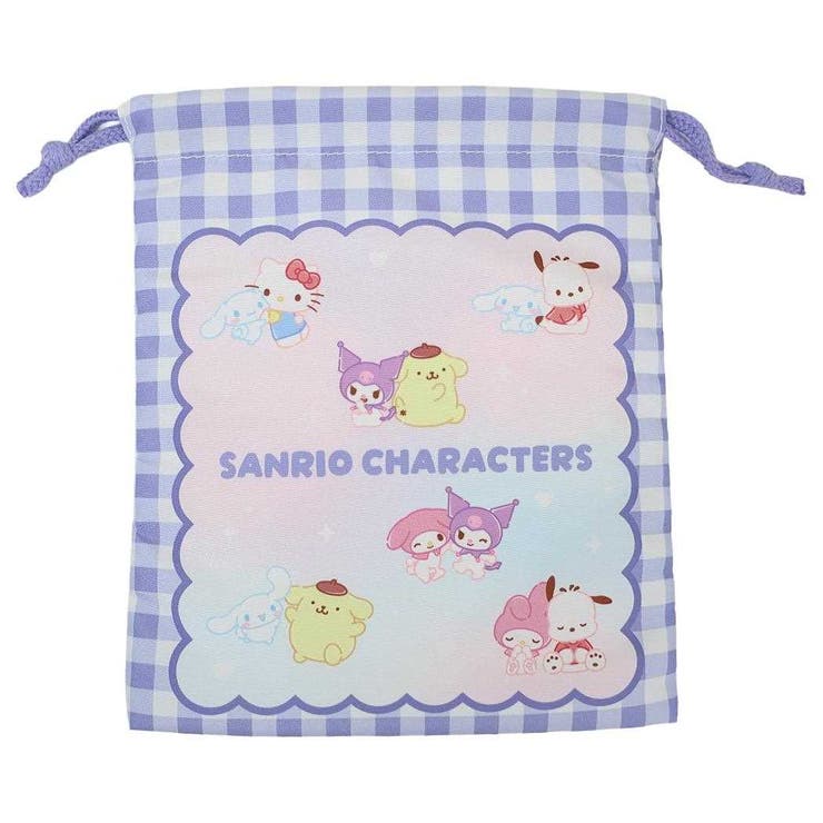 【10％OFFクーポン！本日実施中】cinemacollection サンリオキャラクターズ 巾着袋 巾着S パープル サンリオ マルヨシ 新学期準備雑貨 幼稚園 小学生 キャラクター グッズ バッグ・鞄