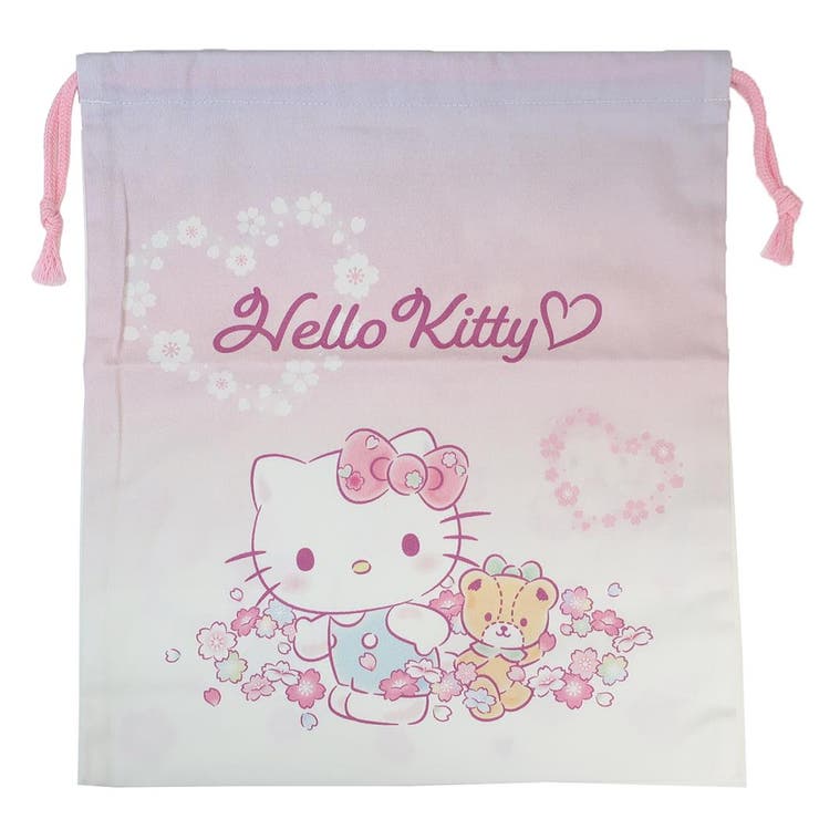 【10％OFFクーポン！本日実施中】cinemacollection ハローキティ 巾着袋 巾着L ピンク サンリオ マルヨシ 新学期準備雑貨 幼稚園 小学生 キャラクター グッズ バッグ・鞄