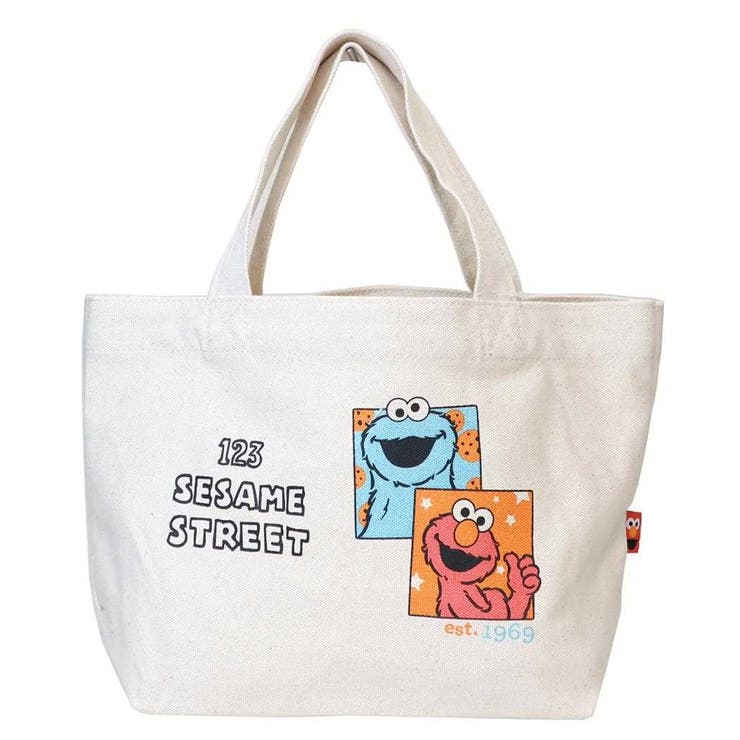 【10％OFFクーポン！2/10(火)1:59まで】cinemacollection セサミストリート ランチバッグ 帆布ミニトート エルモ＆クッキーモンスター お弁当かばん キャラクター グッズ 食器・キッチン用品