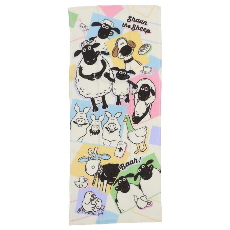 cinemacollection ひつじのショーン フェイスタオル プリントロングタオル ハッピークラッカー 林タオル 新生活雑貨 キャラクター グッズ バス・トイレ・掃除洗濯