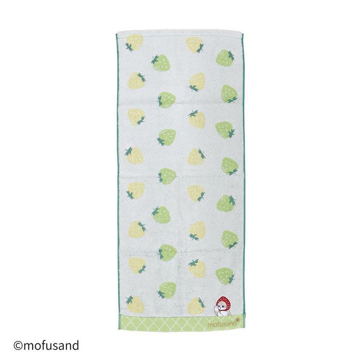 cinemacollection mofusand モフサンド ロングタオル フルフィーコットン フェイスタオル いちご グリーン タオル美術館 プレゼント かわいい キャラクター グッズ バス・トイレ・掃除洗濯