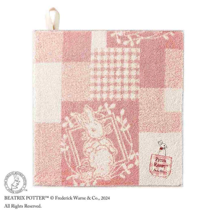cinemacollection ピーターラビット ループタオル フルフィーコットン無撚糸ループ付きウォッシュタオル パッチワーク ピンク タオル美術館 プレゼント 絵本キャラクター グッズ バス・トイレ・掃除洗濯