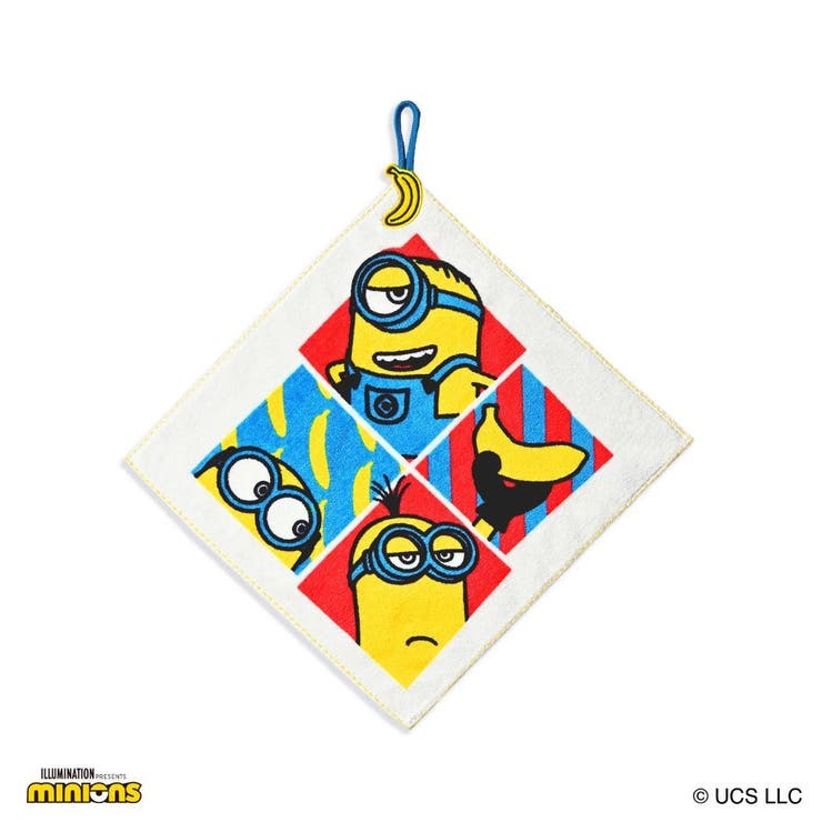 cinemacollection ミニオンズ ループタオル フルフィーコットン ループ付ウォッシュタオル スクエア ユ..