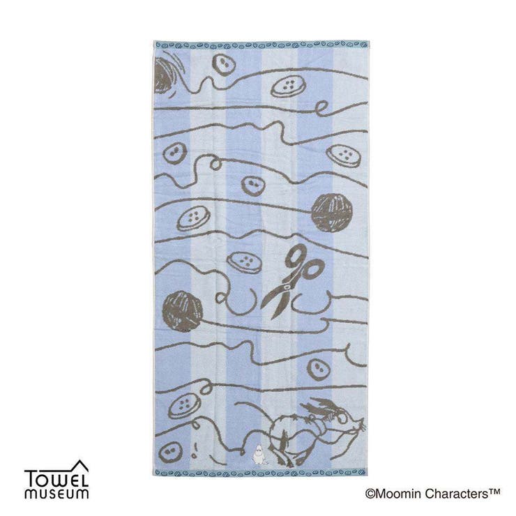 cinemacollection ムーミン ビッグタオル フルフィーコットン バスタオル どたばた ブルー 北欧 タオル美術館 プレゼント かわいい キャラクター グッズ バス・トイレ・掃除洗濯