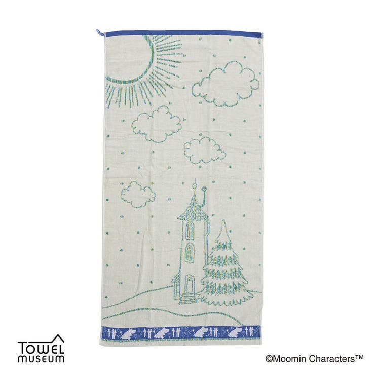 cinemacollection ムーミン ビッグタオル 残糸フルフィーコットンバスタオル 外でお散歩.eco ブルー 北欧 タオル美術館 プレゼント かわいい キャラクター グッズ バス・トイレ・掃除洗濯