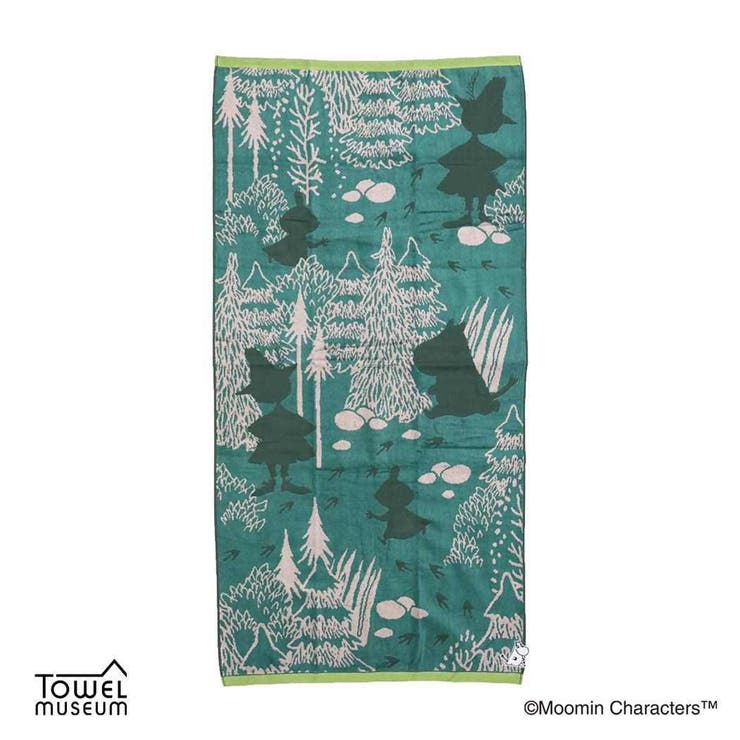 cinemacollection ムーミン ビッグタオル フルフィーコットンガーゼパイルバスタオル 寄り道 グリーン 北欧 タオル美術館 プレゼント かわいい キャラクター グッズ バス・トイレ・掃除洗濯