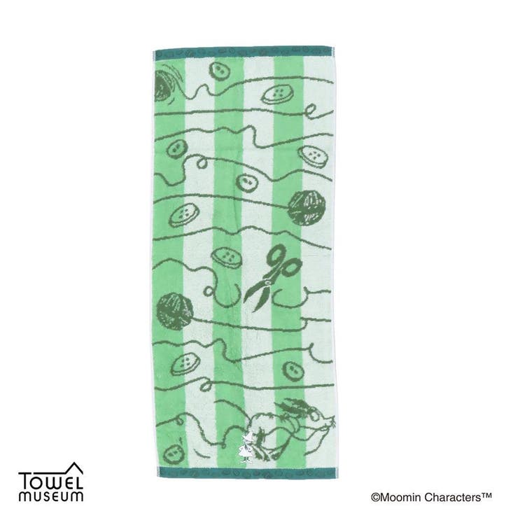 cinemacollection ムーミン ロングタオル フィルフィーコットン フェイスタオル どたばた グリーン スナフキン 北欧 タオル美術館 プレゼント かわいい キャラクター グッズ バス・トイレ・掃除洗濯