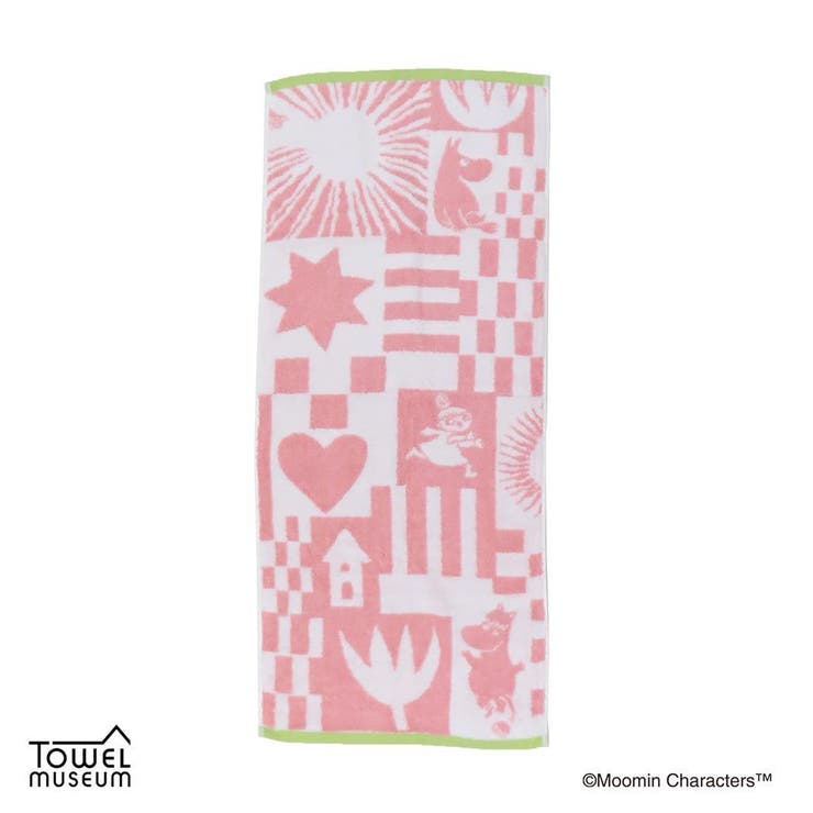 cinemacollection ムーミン ロングタオル 無撚糸フルフィーコットンフェイスタオル プレイ 80周年記念 ピンク 北欧 タオル美術館 プレゼント かわいい キャラクター グッズ バス・トイレ・掃除洗濯