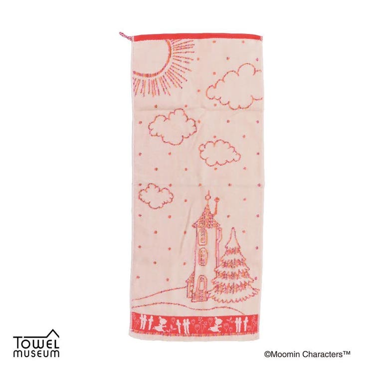 cinemacollection ムーミン ロングタオル 残糸フルフィーコットンフェイスタオル 外でお散歩.eco リトルミイ レッド 北欧 タオル美術館 プレゼント かわいい キャラクター グッズ バス・トイレ・掃除洗濯
