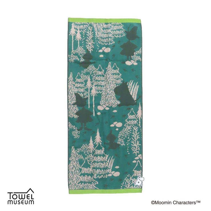 cinemacollection ムーミン ロングタオル フルフィーコットンガーゼパイルフェイスタオル 寄り道 グリーン 北欧 タオル美術館 プレゼント かわいい キャラクター グッズ バス・トイレ・掃除洗濯