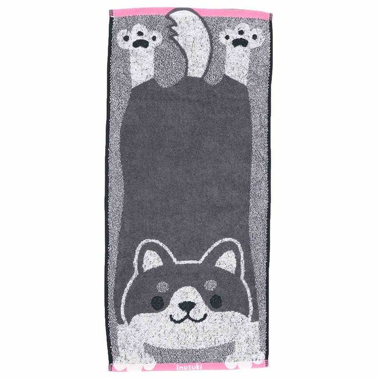 cinemacollection inusuki フェイスタオル 甘撚りジャガードロングタオル のび豆しば いぬ 犬飼タオル 新生活準備 かわいい グッズ バス・トイレ・掃除洗濯