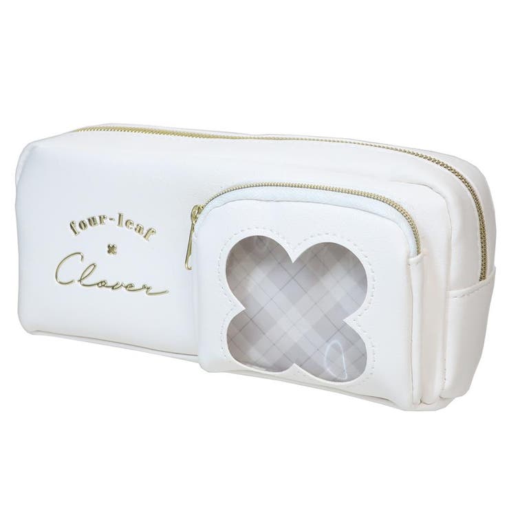 cinemacollection 筆箱 ペンポーチ クローバー ホワイト クーリア 新学期準備文具 かわいい グッズ 文房具