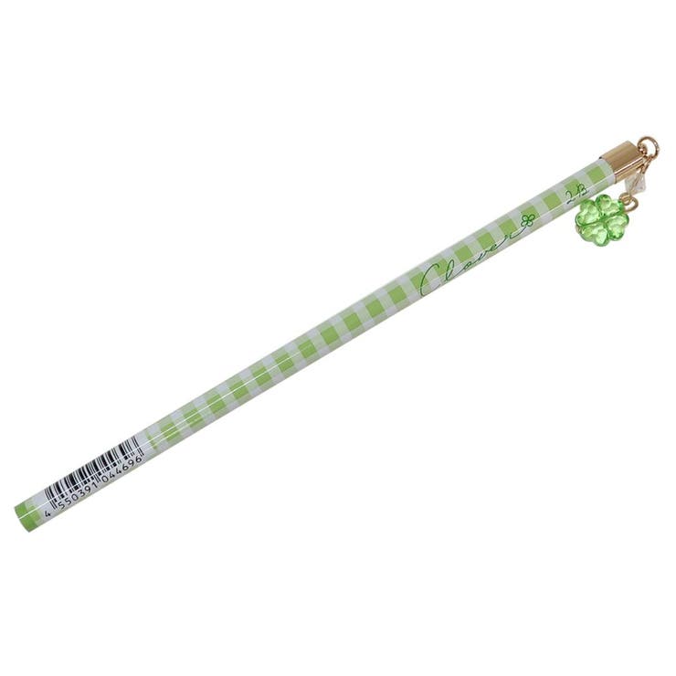 cinemacollection えんぴつ チャーム付き鉛筆 2B クローバー グリーン チェック クーリア 新学期準備文具 かわいい グッズ 文房具
