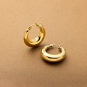CREAM-DOT ステンレス製 ピアス フープピアス 金属アレルギー 316L つけっぱなし サージカルステンレス レディース キャッチレス メタル ぷっくり ドロップ 重厚感 大人 シンプル ゴールド シルバー アクセサリー