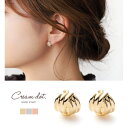【8/11まで5%OFFクーポン】CREAM-DOT ピアス フープピアス レディース 中折れ キャッチレス 開閉式 3連 メタル 小ぶり 立体的 カーブ クロス 大人 ワンタッチ オフィス 通勤 会社 上品 華奢 ゴールド シルバー ピンクゴールド ア
