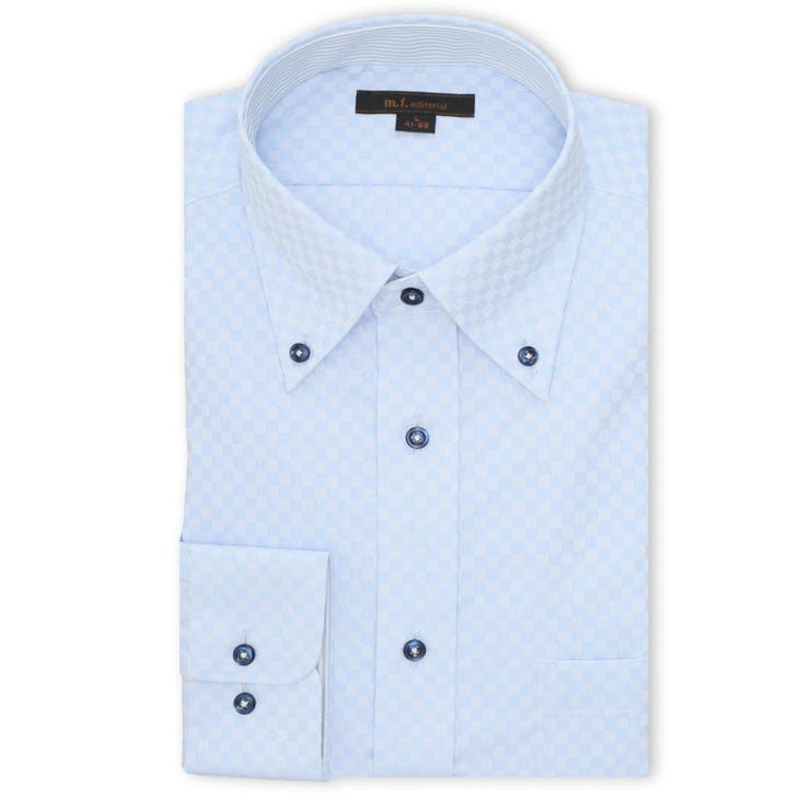 TAKA-Q MEN ノンアイロン NEWスタンダードフィット ボタンダウン長袖シャツ スーツ