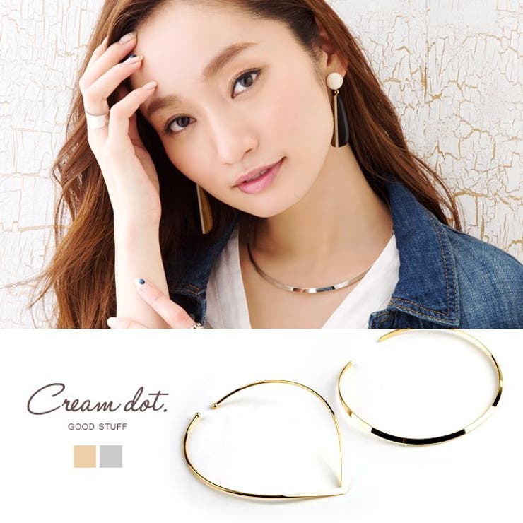 【10％OFFクーポン！11/27(木)1:59まで】CREAM-DOT ネックレス メタル チョーカー デコルテ レディース ゴールド スタイリッシュ シンプル ブランドアクセサリープレゼント大人レディース 女性 アクセサリー