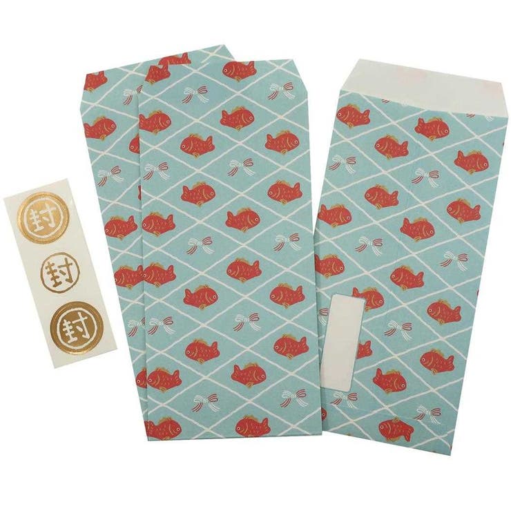 【10％OFFクーポン！2/10(火)1:59まで】cinemacollection 伊予和紙ふわり 和紙 ポチ袋 大 3枚セット ぽち袋 たい漁 フロンティア お年玉袋 かわいい 封シール付き 長封筒 和風文具 金封 グッズ シネマコレクション 文房具