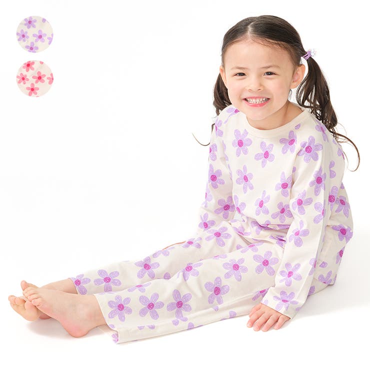 【10％OFFクーポン！2/23(月)1:59まで】こどもの森e-shop 【WEB限定】お花柄長袖パジャマ ルームウェア・パジャマ