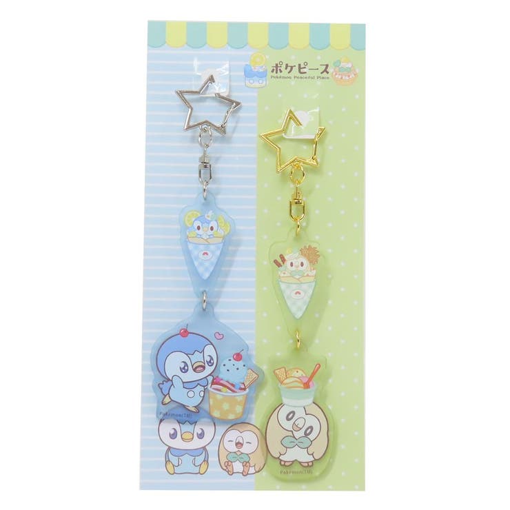 【10％OFFクーポン！2/10(火)1:59まで】cinemacollection ポケットモンスター キーリング フロストアクリルキーホルダーセット ポッチャマ＆モクロー ポケピース ポケモン マリモクラフト コレクション雑貨 2連 アクキー キャラ