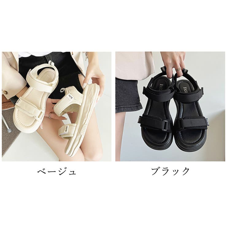 【10％OFFクーポン！5/16(土)1:59まで】Miniministore スポーツサンダル 厚底 ベル...