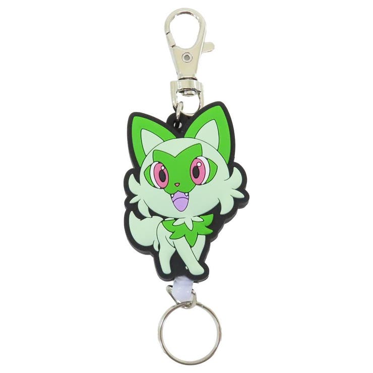 【10％OFFクーポン！2/10(火)1:59まで】cinemacollection ポケットモンスター キーリング ラバーリールKH N ニャオハ ポケモン エスケイジャパン 鍵ホルダー キャラクター グッズ 小物