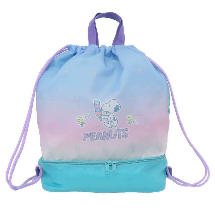 【10％OFFクーポン！配布中！】cinemacollection スヌーピー プールバッグ 2層ナップサック ミント ピーナッツ マルヨシ ビーチバッグ 海プール サマーレジャー用品 キャラクター グッズ 水着