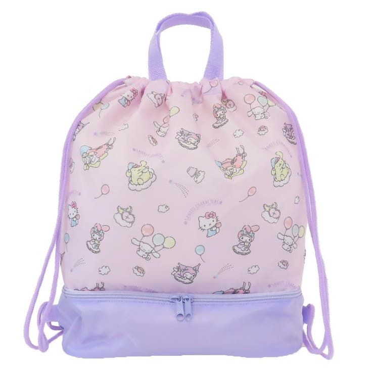 【10％OFFクーポン！配布中！】cinemacollection サンリオキャラクターズ プールバッグ 2層ナップサック ピンク サンリオ マルヨシ ビーチバッグ 海プール サマーレジャー用品 キャラクター グッズ 水着