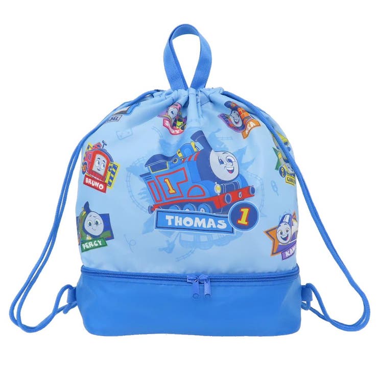 【ポイント2倍＆クーポン！3/11(水) 1:59まで】cinemacollection きかんしゃトーマス プールバッグ 2層ナップサック サックス マルヨシ ビーチバッグ 海プール サマーレジャー用品 キャラクター グッズ 水着